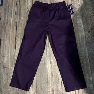 Laura Scott Short Length Pants Purple Elastic Waist Women's Plus Size 14 NWT